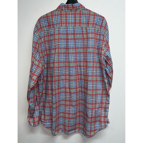 Vineyard Vines Murray Shirt Mens XL Pink Green Blue Plaid Long Sleeve Button - Picture 4 of 5